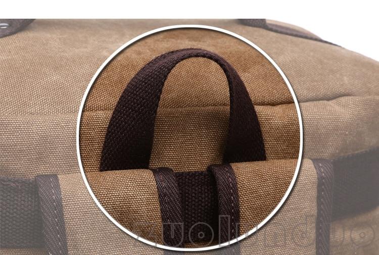 Men's Vintage Canvas Backpack in a stylish design, featuring multiple compartments and durable material, ideal for school and travel.