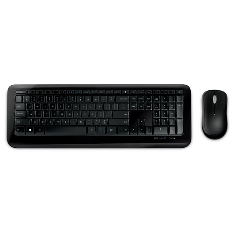 Microsoft 850 Keyboard Mouse wireless combo featuring ergonomic design and sleek finish.