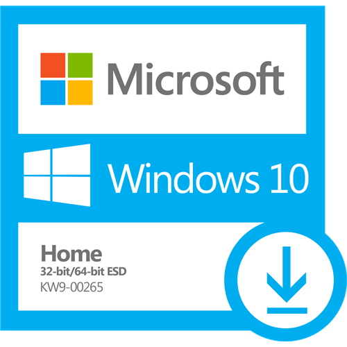 Microsoft Windows 10 Home digital download box with 32bit and 64bit compatibility.