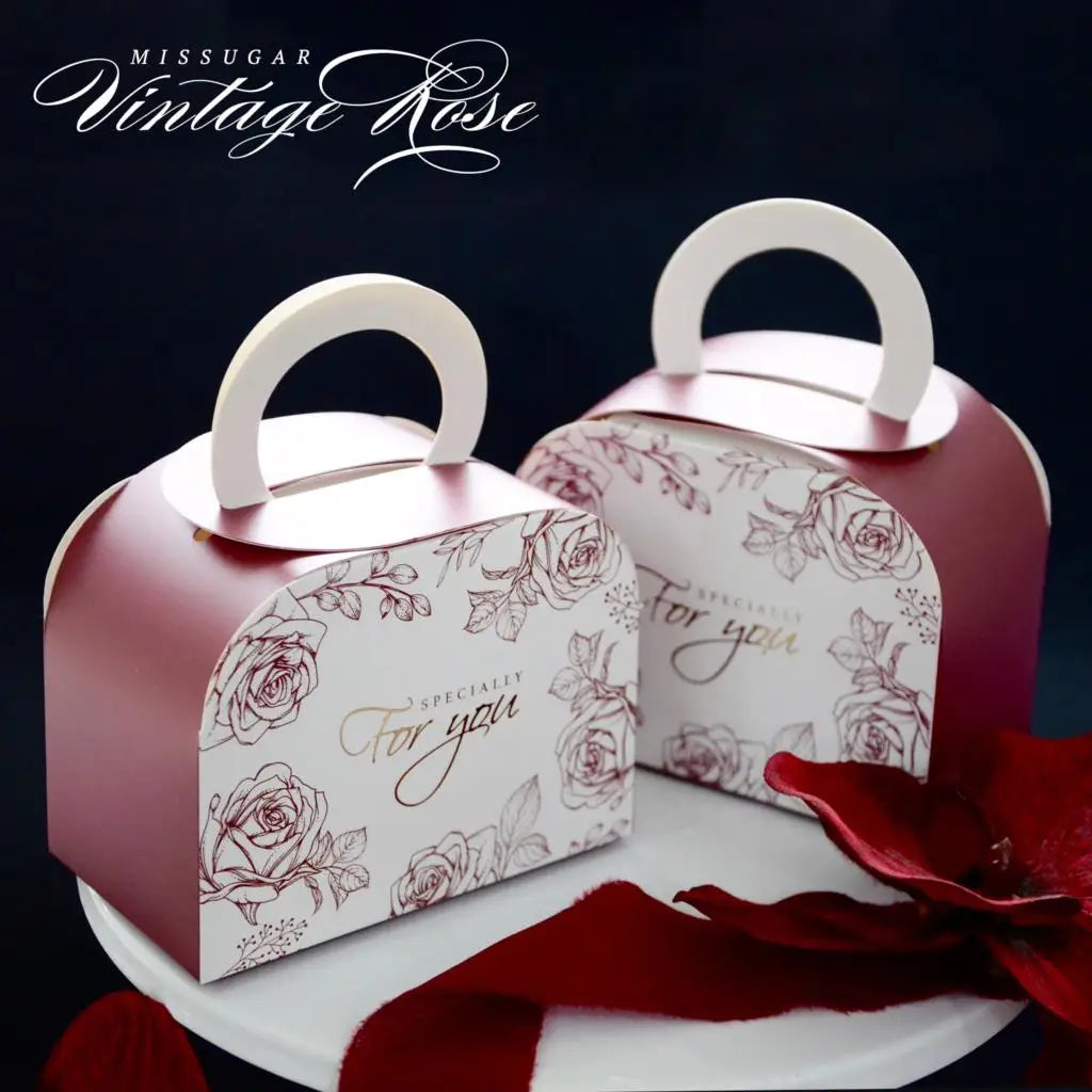 Mini Ramadan portable gift box in various colors, ideal for Eid Mubarak celebrations, featuring a ribbon and sturdy paperboard design.