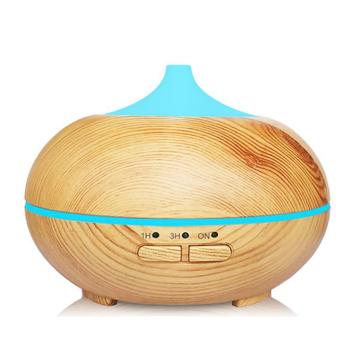 Mistyrious Essential Oil Humidifier in Natural Oak design, showcasing its elegant finish and essential oil tank.