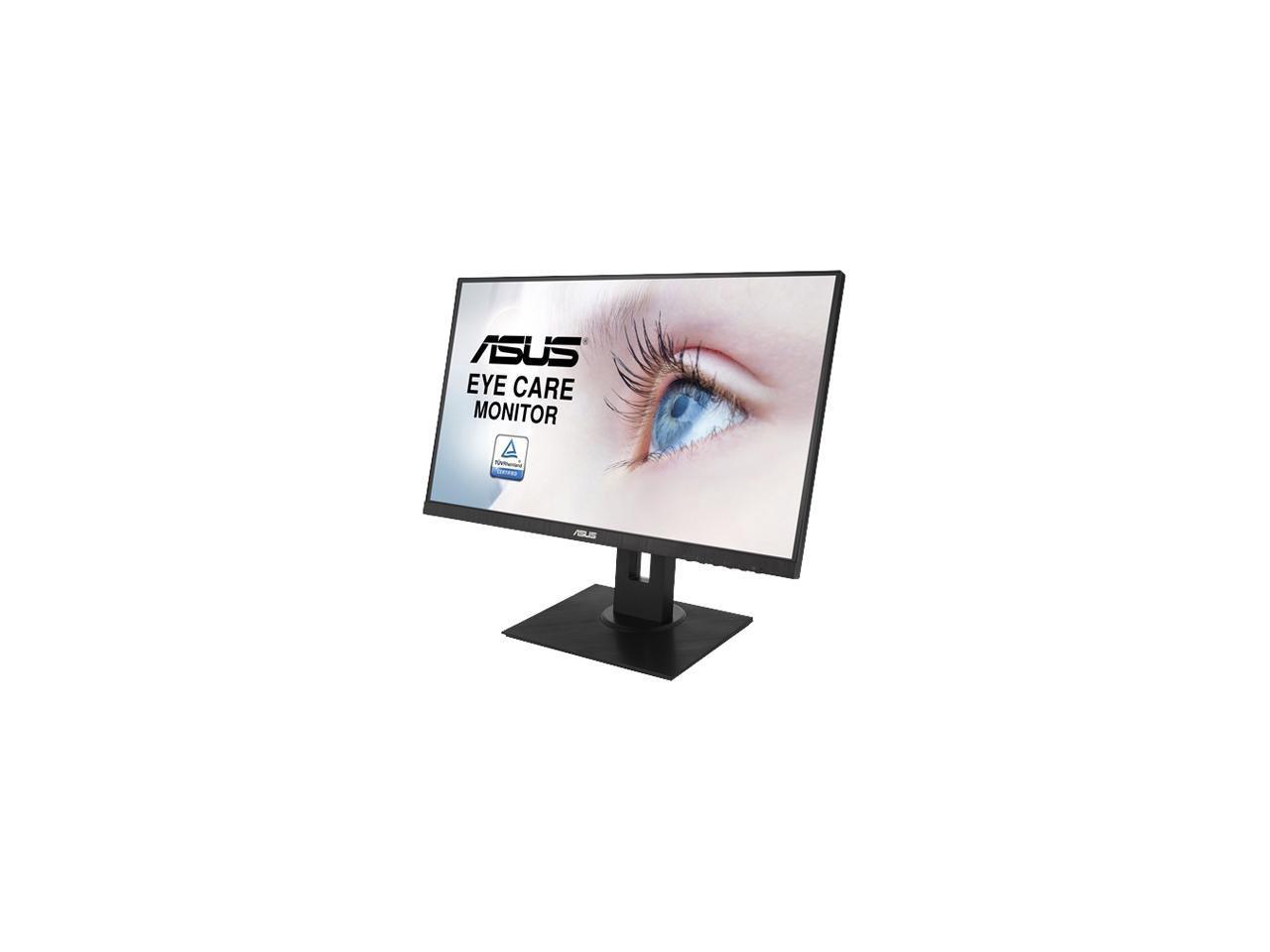 ASUS VA24DQLB 23.8" Monitor showcasing its frameless design and connectivity ports.