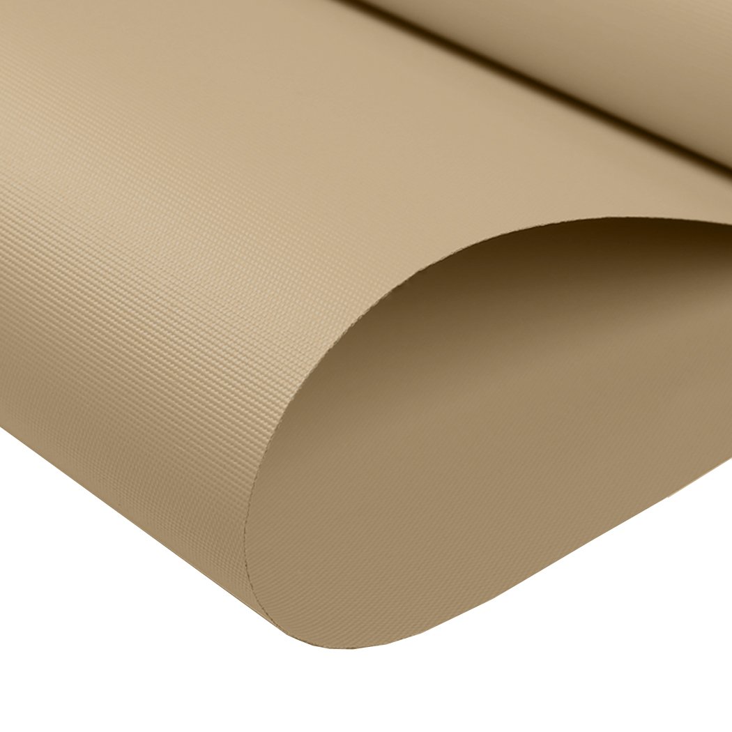 Modern Blockout Roller Blinds in tan color, showcasing a sleek design and full sun shading capabilities, ideal for home decor.