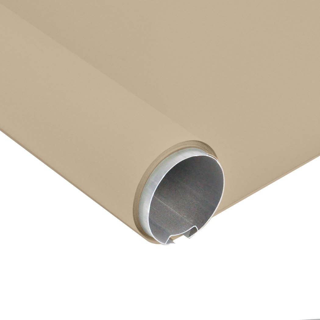 Modern Blockout Roller Blinds in tan color, showcasing full sun shading and elegant design, perfect for home decor.