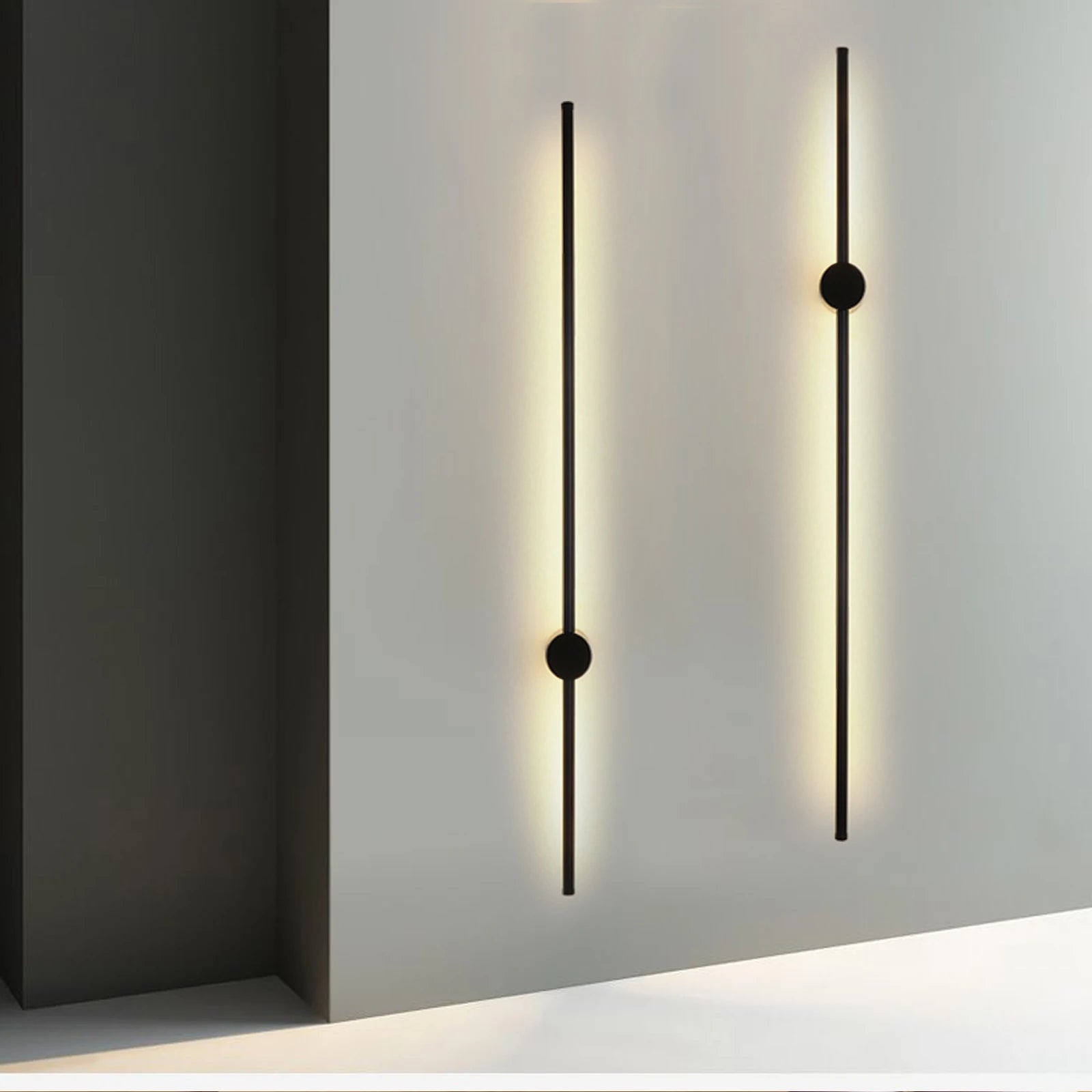 Modern LED Linear Wall Light featuring a long strip design with an acrylic lampshade, ideal for stylish indoor lighting.