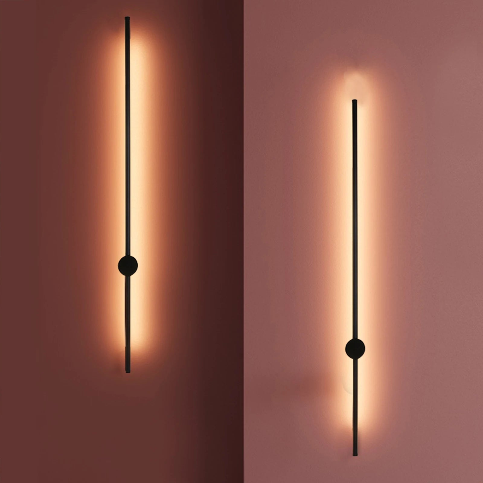 Modern LED Linear Wall Light featuring a long strip design with an acrylic lampshade, ideal for stylish indoor lighting.