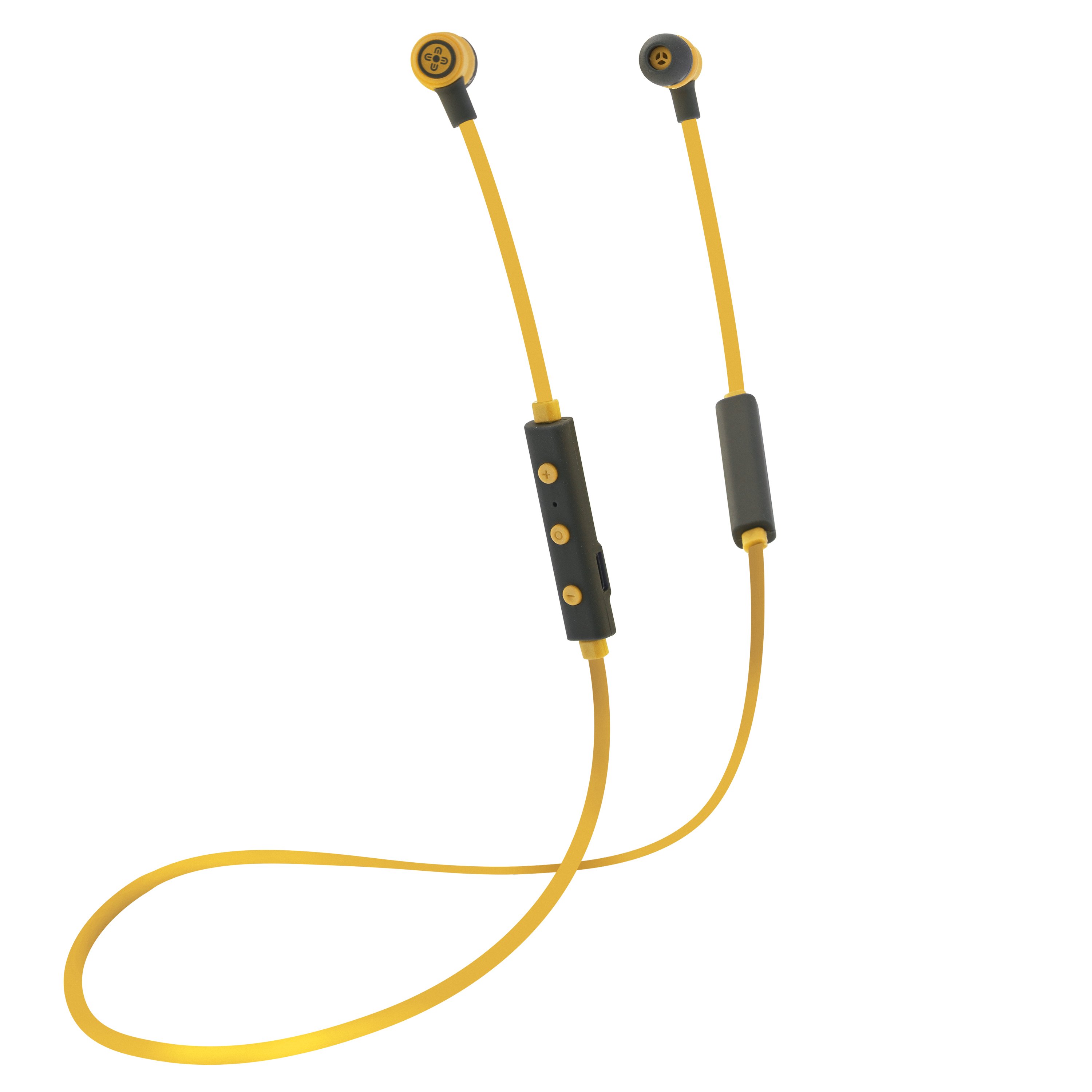 MOKI FreeStyle Bluetooth Earphones in vibrant yellow color, showcasing a minimalistic design ideal for everyday use.