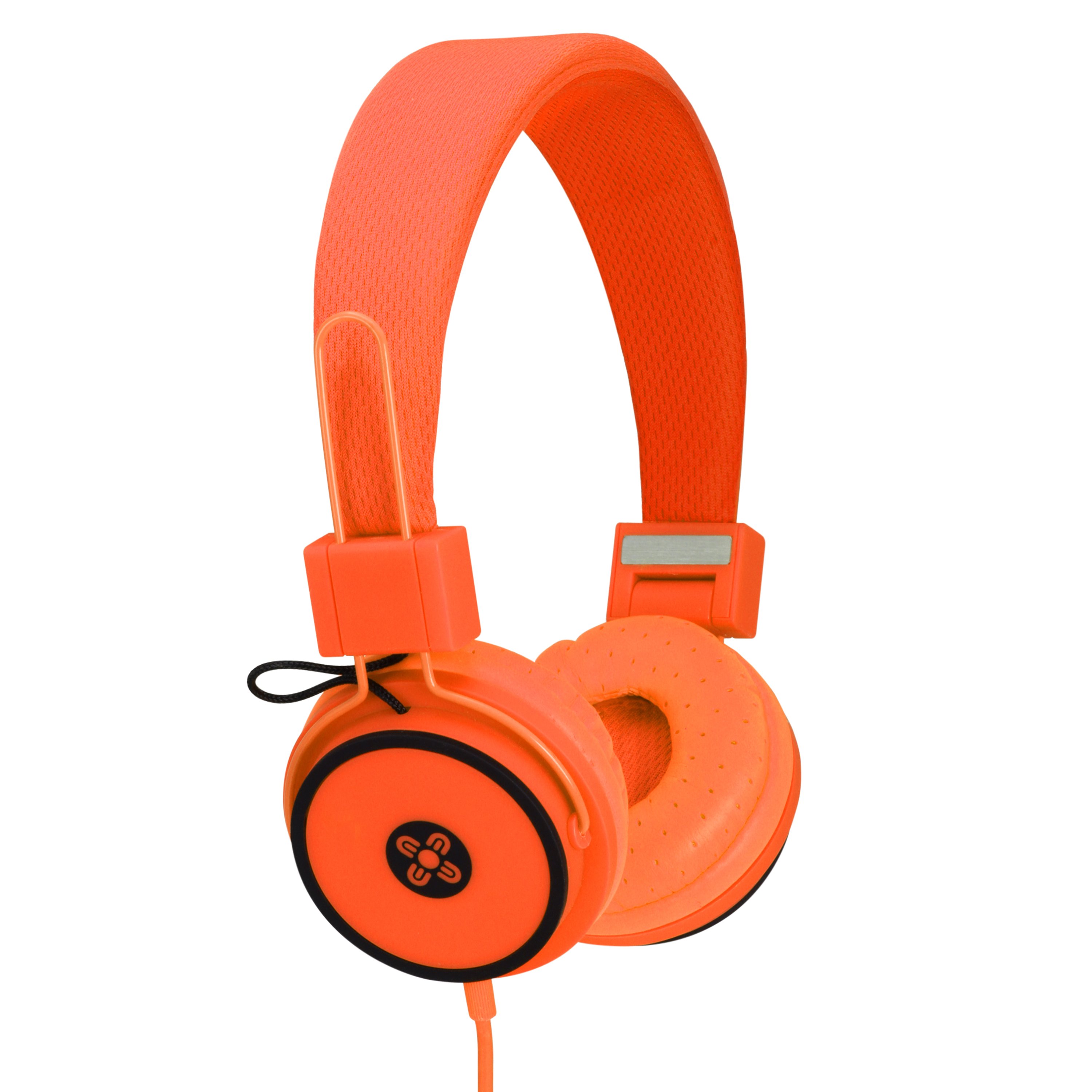 MOKI Hyper Headphone in vibrant orange color, showcasing its sleek design and rotating ear cups.