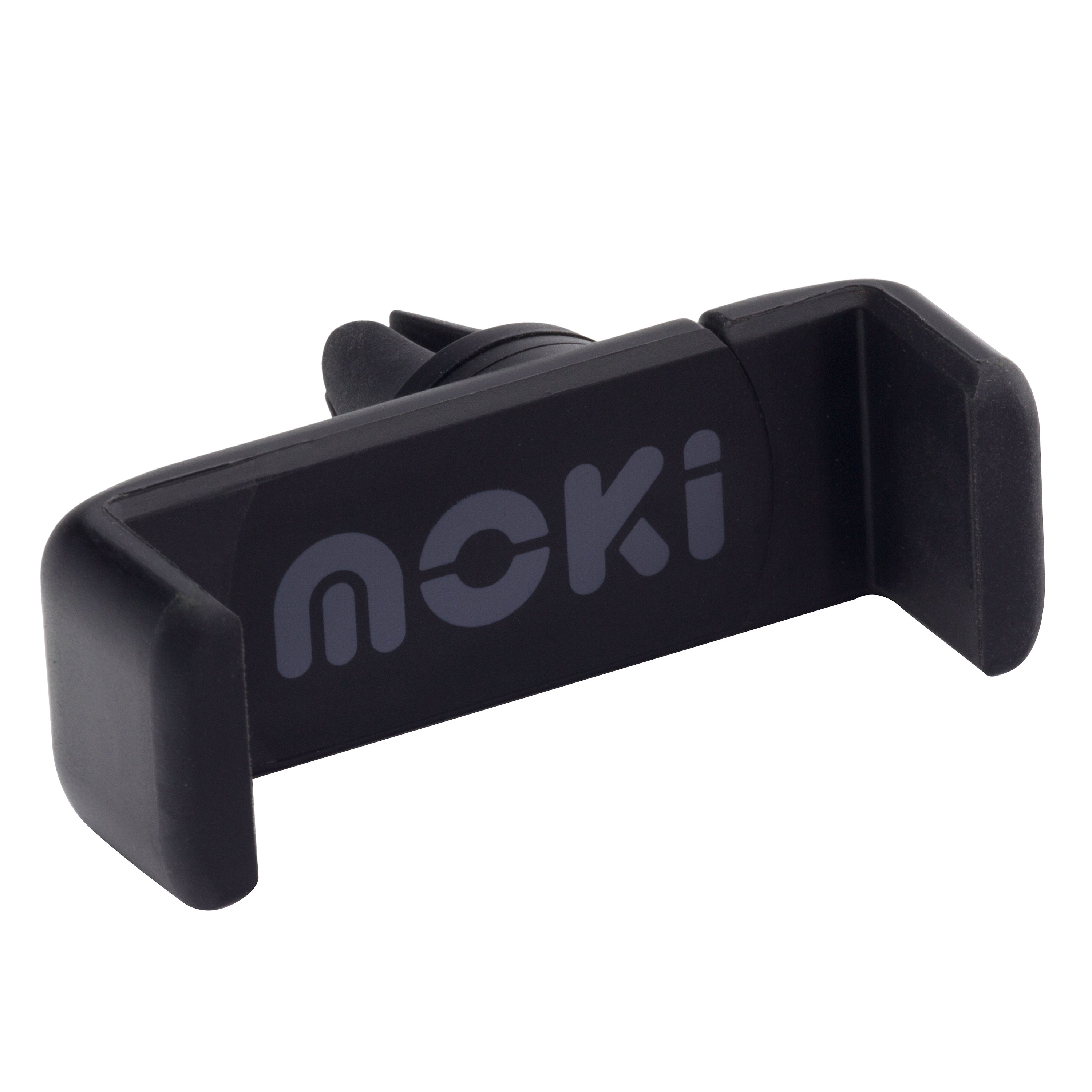 MOKI Vent Mount securely holding a smartphone in a car vent, showcasing its 360-degree rotation feature.