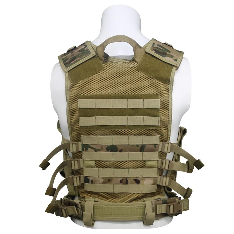 Molle Tactical Army Vest in camo design, featuring multiple pockets and armor plate carrier capabilities, ideal for airsoft and hunting.