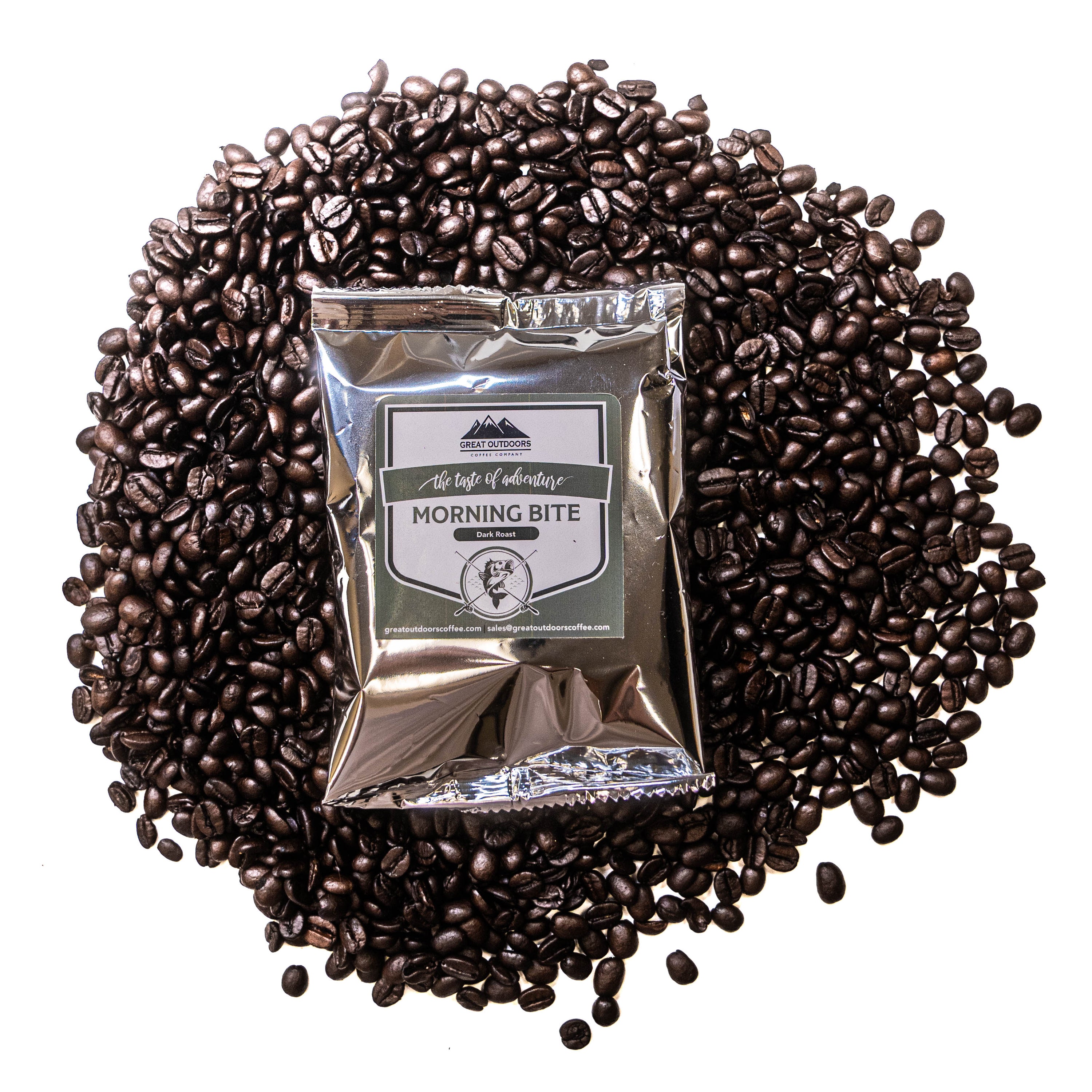 A bag of Morning Bite coffee featuring a robust blend of Robusta and Arabica beans, designed for an energizing morning experience.