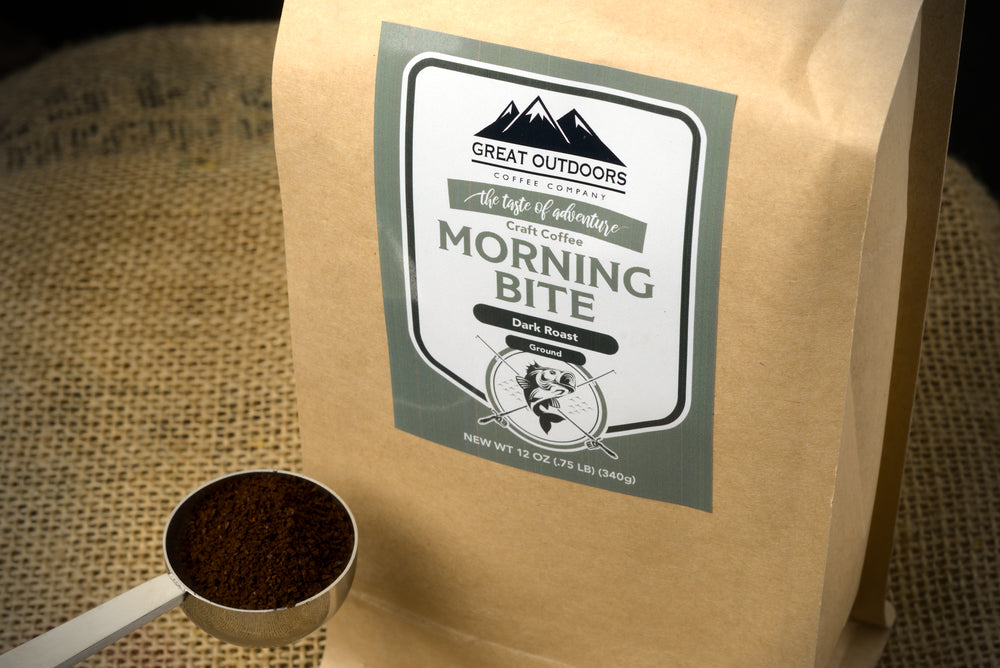 A bag of Morning Bite coffee featuring a robust blend of Robusta and Arabica beans, designed for an energizing morning experience.