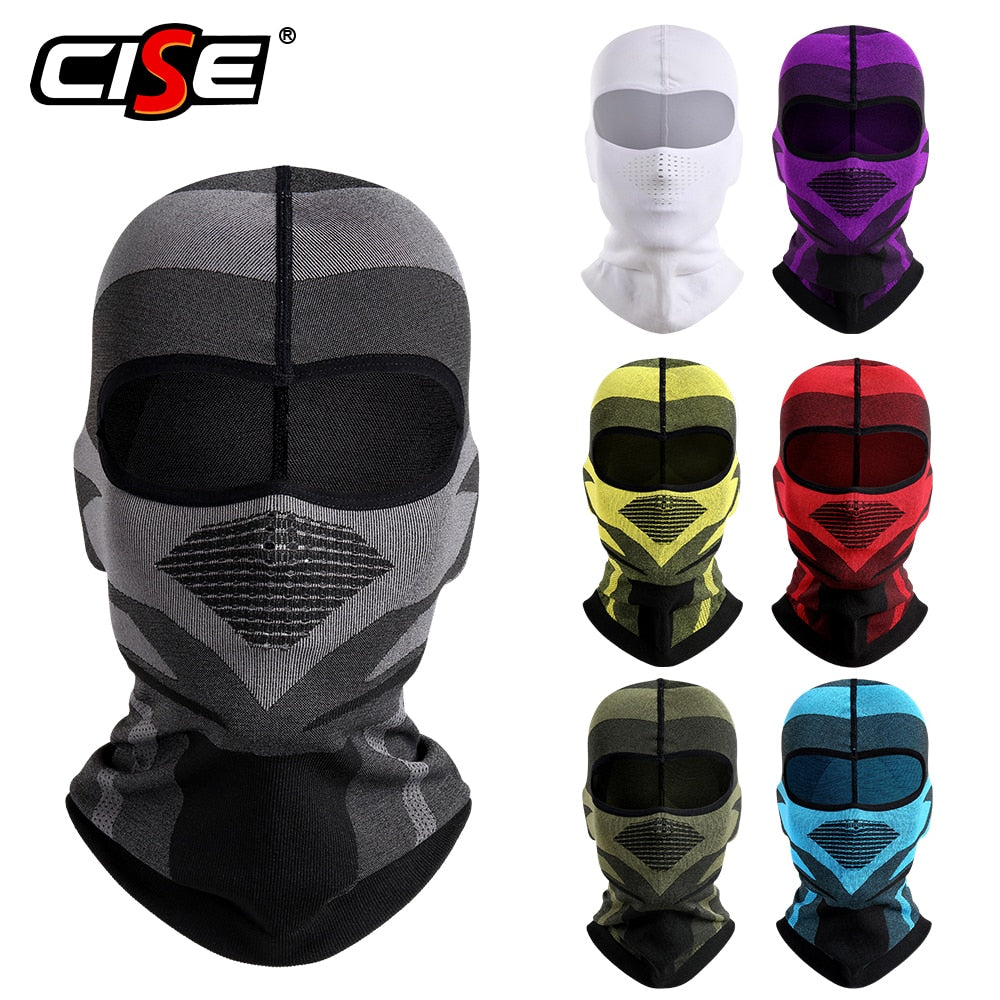 Motorcycle Balaclava Full Face Mask in various colors, designed for breathability and wind protection during outdoor activities.