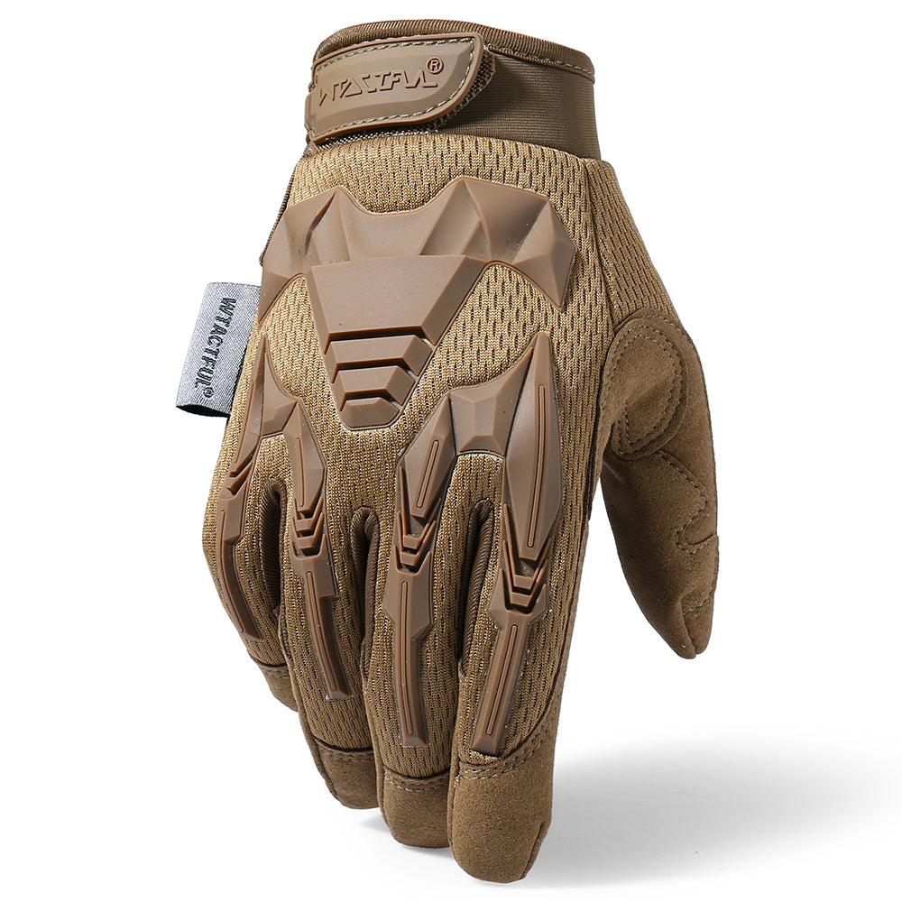 Motorcycle full finger gloves featuring rubber protection, designed for enduro racing and biking, showcasing a durable and stylish design.