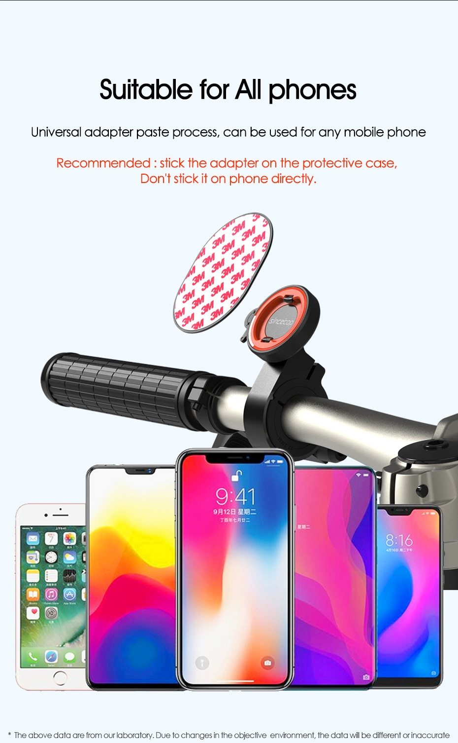 Motorcycle phone holder designed for various iPhone models, featuring a shockproof case and sturdy mount for secure attachment.