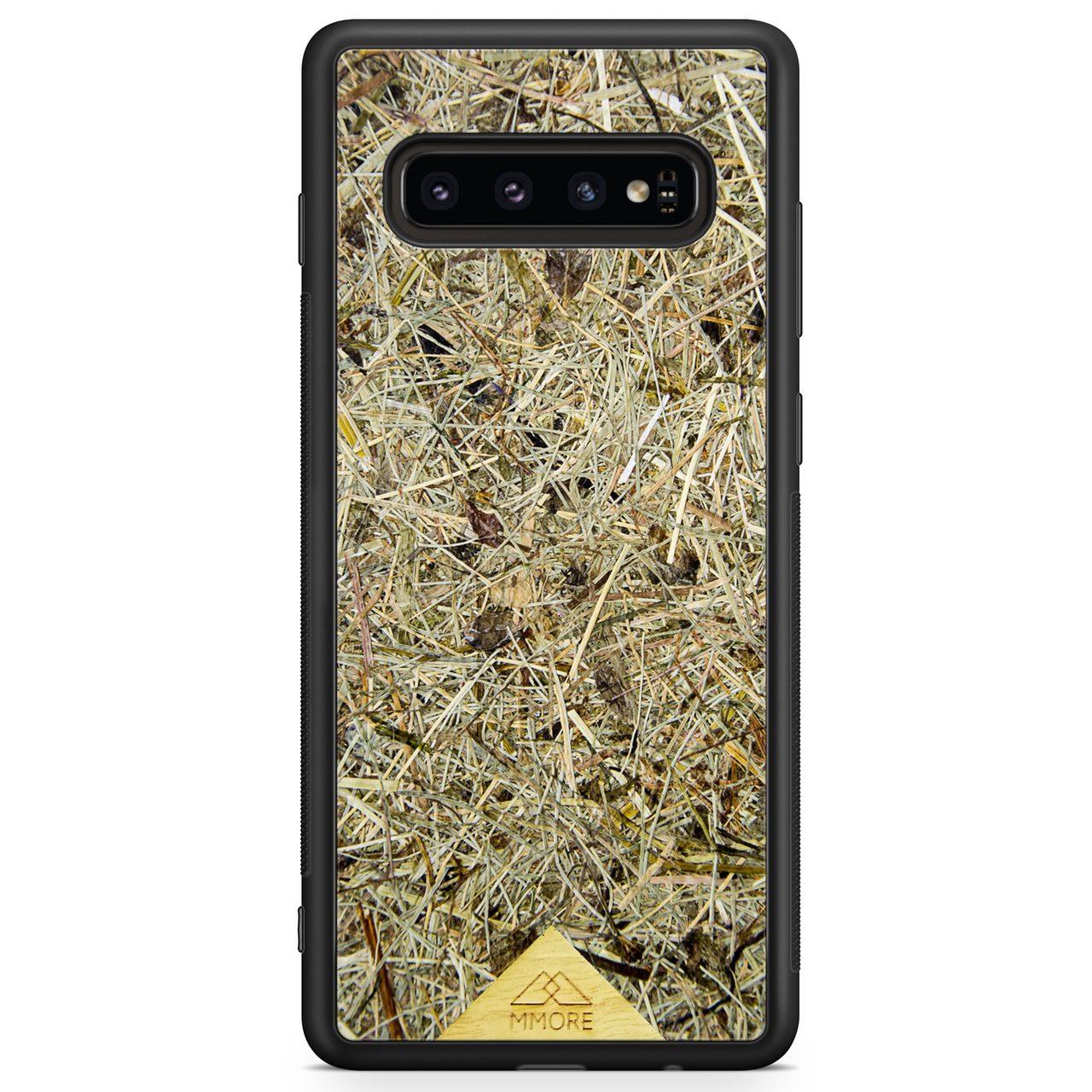 Mountain Stone Phone Case showcasing unique natural texture and sparkly grey color, held in hand against a natural backdrop.