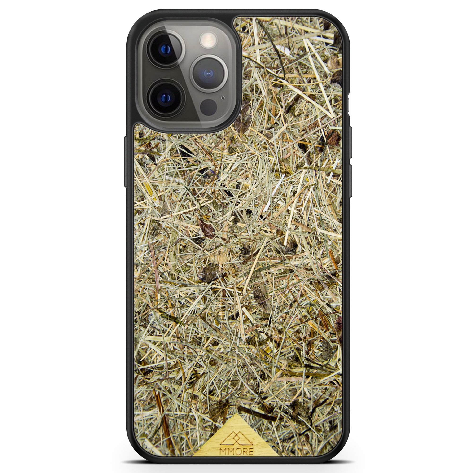 Mountain Stone Phone Case showcasing unique natural texture and sparkly grey color, held in hand against a natural backdrop.