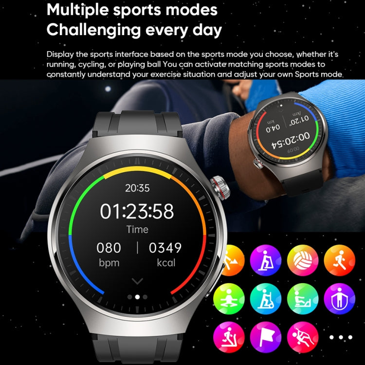 MT200 1.43 inch AMOLED Smart Call Watch with ECG and health monitoring features, showcasing its sleek design and vibrant display.