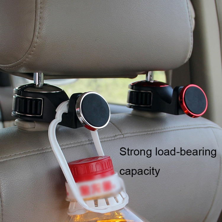 Multifunctional car cushion magnetic mobile phone holder mounted on a car headrest, showcasing its compact design and versatility.