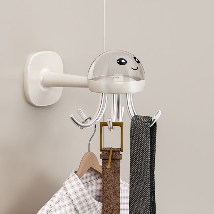 Multifunctional Six-claw 360-degree Rotating Hook Rack in octopus shape, showcasing its six-claw design and strong adhesive backing.