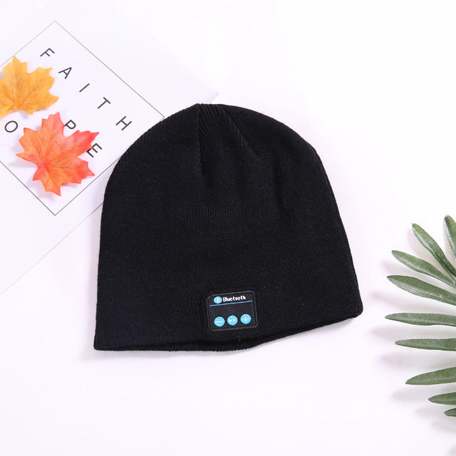 A stylish Musical Beanie Bluetooth Hat in various colors, featuring built-in speakers and a microphone for hands-free calling and music control.