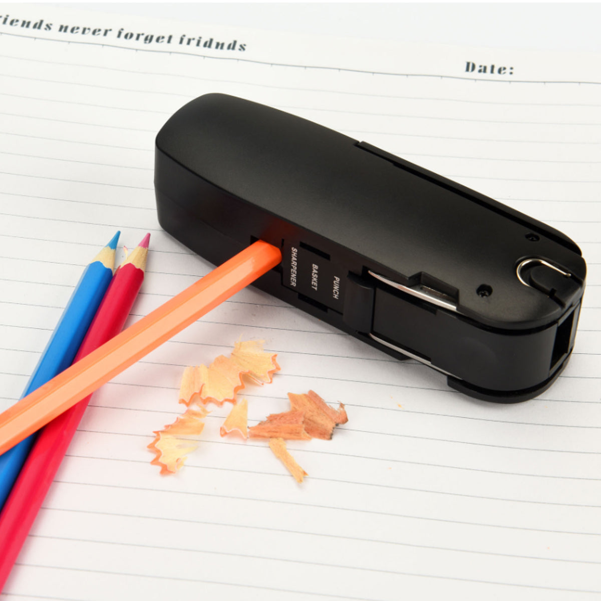 My Task Buddy, a compact 10 in 1 office tool featuring stapler, scissors, measuring tape, and more, designed for efficient workspace organization.