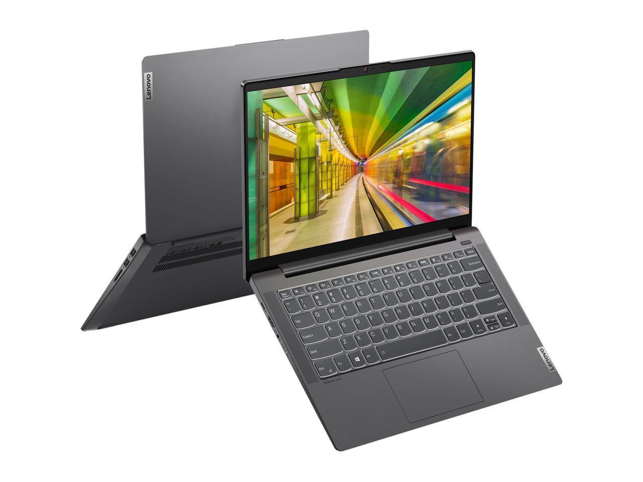 Lenovo IdeaPad 5 14IIL05 laptop with Intel Core i5, 8GB RAM, and 256GB SSD, showcasing its sleek design and 14.0-inch display.