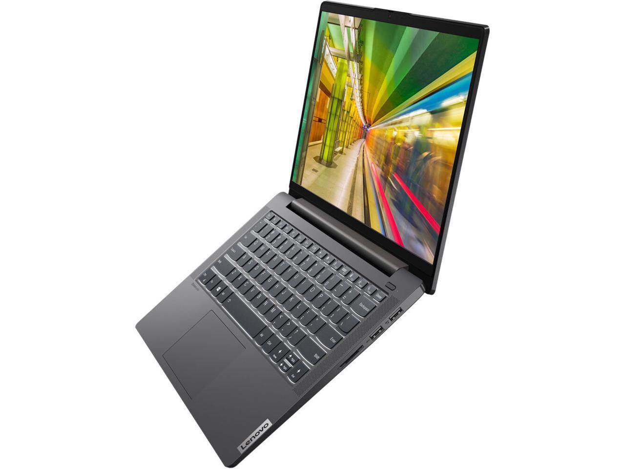 Lenovo IdeaPad 5 14IIL05 laptop with Intel Core i5, 8GB RAM, and 256GB SSD, showcasing its sleek design and 14.0-inch display.