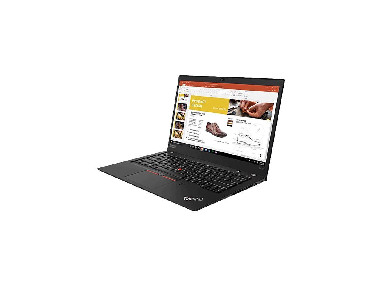 Lenovo ThinkPad T490s 20NX001WUS 14-inch notebook with black finish and Full HD display.