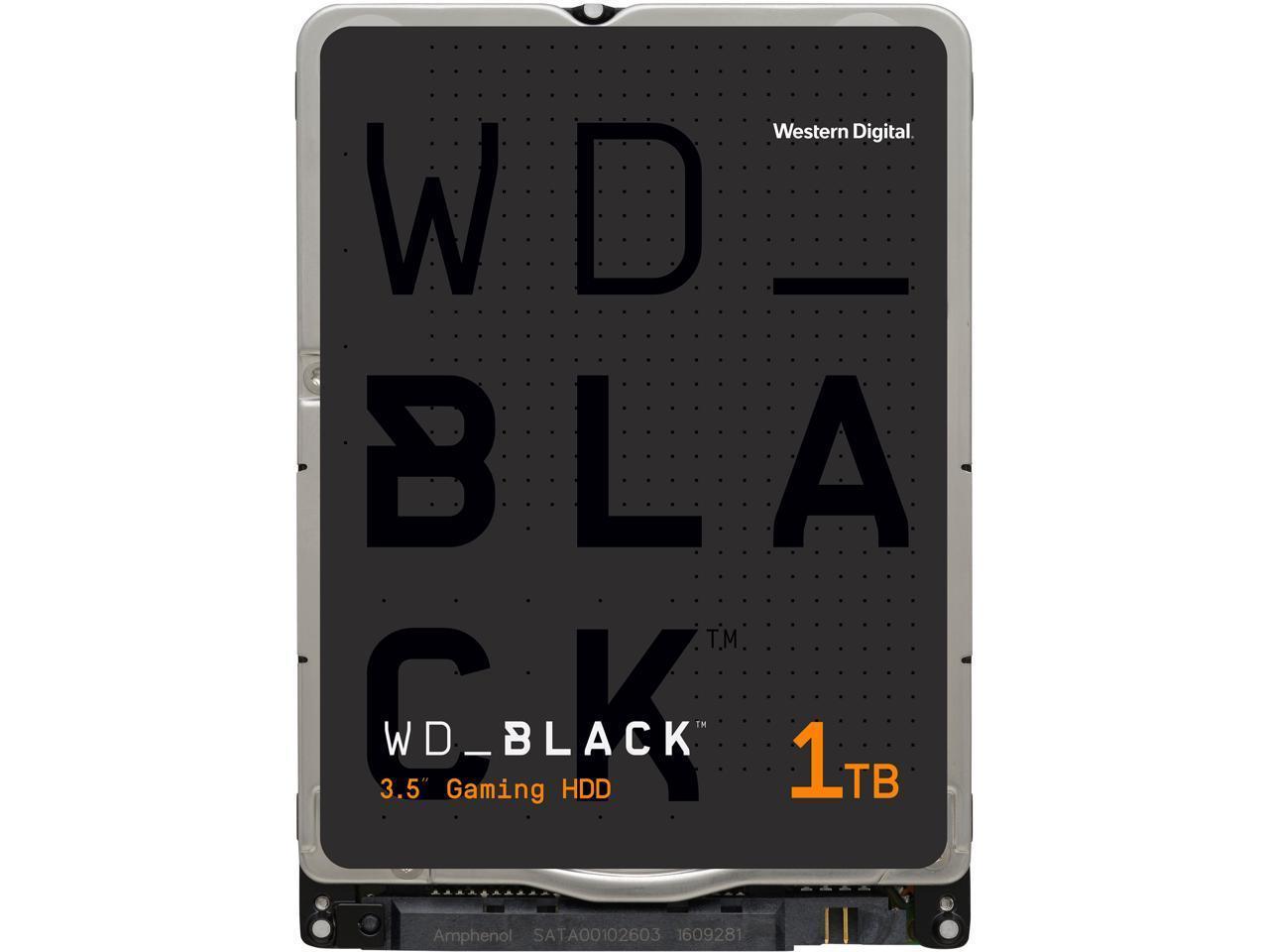 WD Black 1TB Hard Drive with 7200 RPM, SATA 6Gb/s, and 64MB cache in a compact 2.5-inch design.