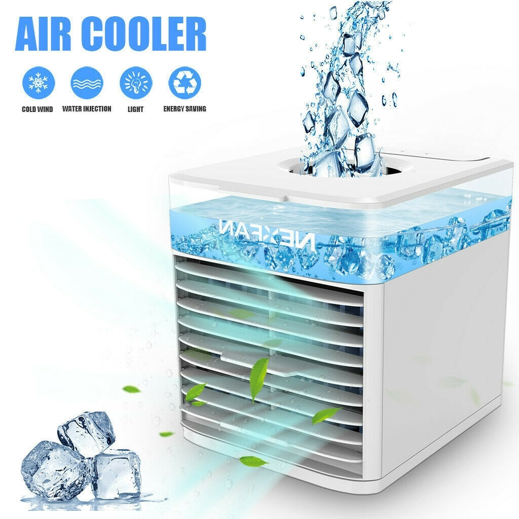 Nexfan Ultra Air Cooler with UV technology, showcasing its compact design and water tank.