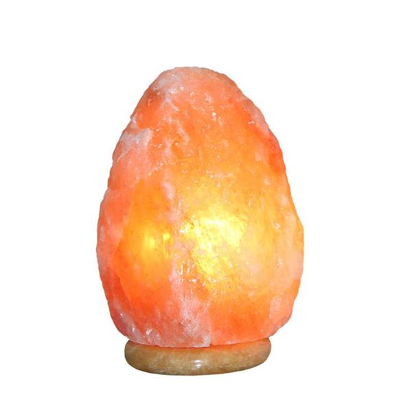 Lit Himalayan salt lamp