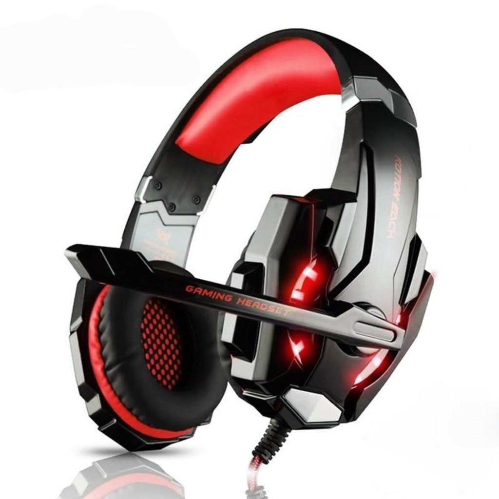 Ninja Dragon G9300 LED Gaming Headset with microphone, featuring over-ear pads and vibrant LED lights for an immersive gaming experience.