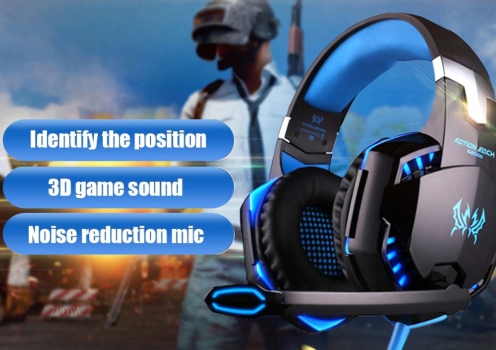 Ninja Dragon G9300 LED Gaming Headset with microphone, featuring over-ear pads and vibrant LED lights for an immersive gaming experience.