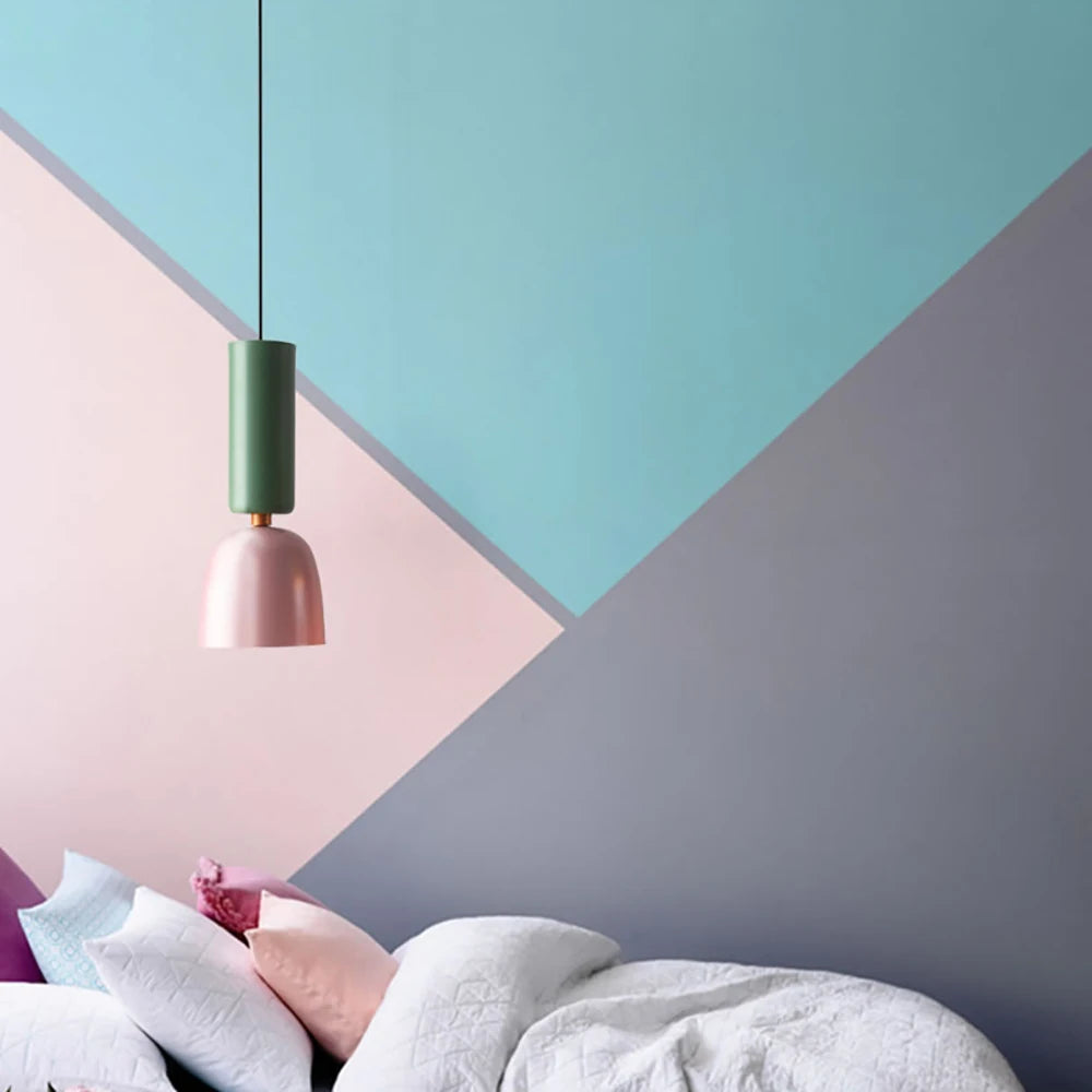 Nordic loft bedside pendant lights showcasing a minimalist design, perfect for bedrooms and cafes.