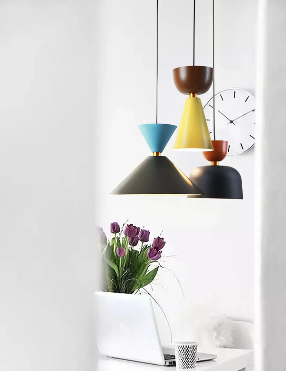 Nordic loft bedside pendant lights showcasing a minimalist design, perfect for bedrooms and cafes.