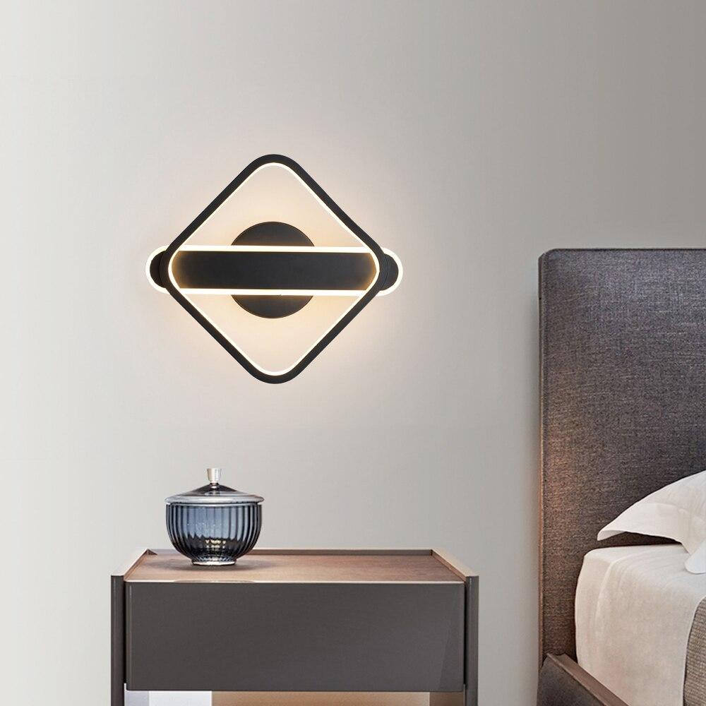 Nordic Minimalist LED Wall Lamp in black and white, showcasing modern design for living room and bedroom lighting.