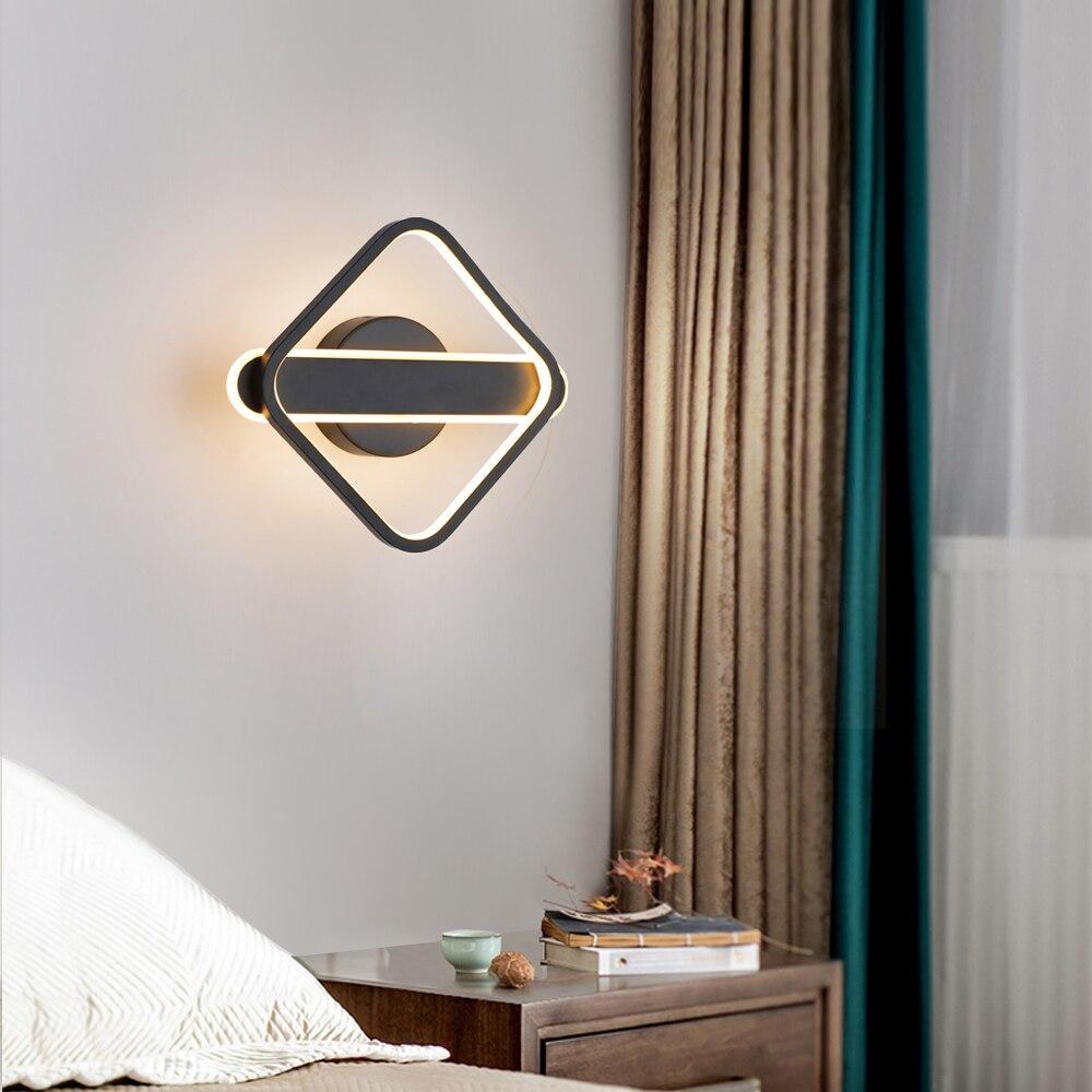 Nordic Minimalist LED Wall Lamp in black and white, showcasing modern design for living room and bedroom lighting.