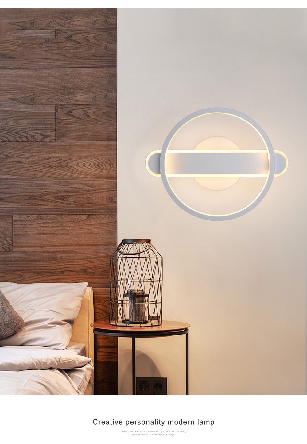 Nordic Minimalist LED Wall Lamp in black and white, showcasing modern design for living room and bedroom lighting.