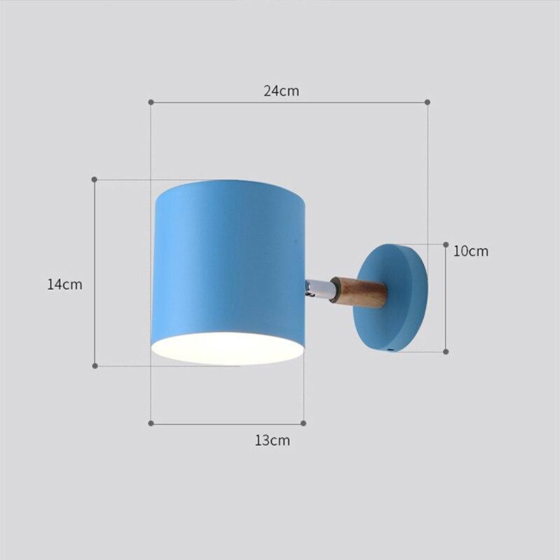 Nordic modern E27 LED wall lamp in various colors, showcasing its adjustable design and modern aesthetic.