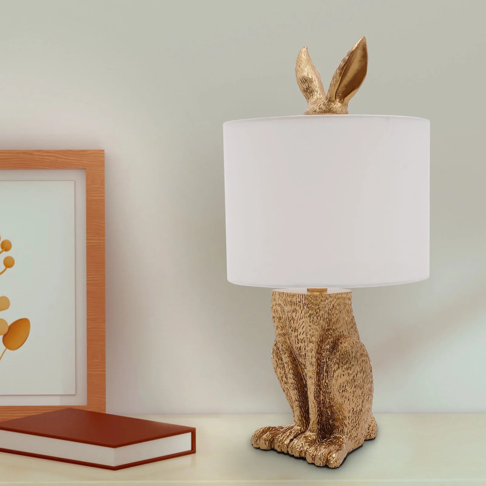 Nordic Modern Resin Rabbit Table Lamp featuring a stylish rabbit design, perfect for indoor decor.