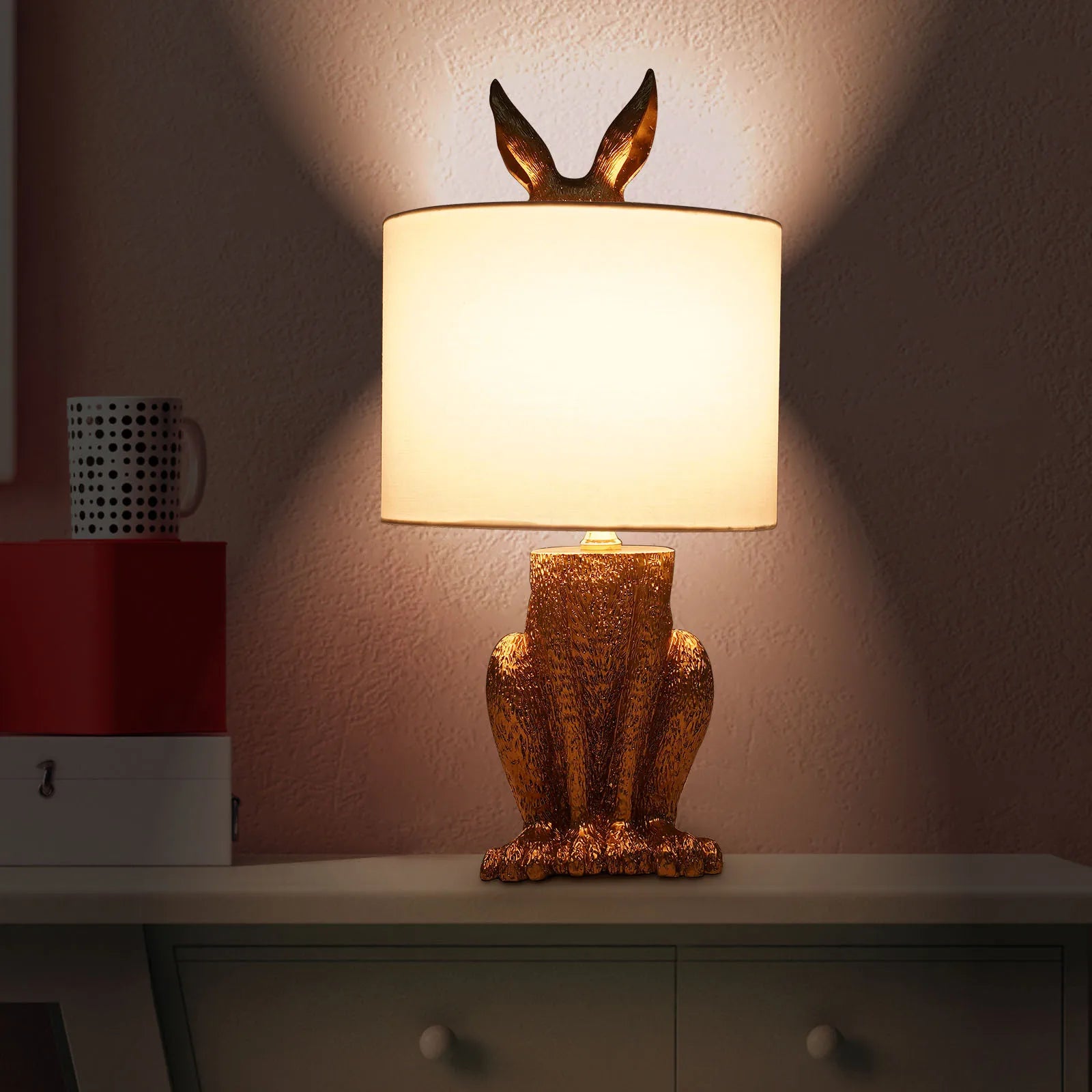 Nordic Modern Resin Rabbit Table Lamp featuring a stylish rabbit design, perfect for indoor decor.