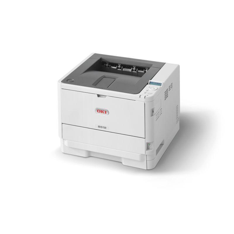 OKI B512DN Mono Laser Printer with automatic duplex printing feature, designed for high-speed office use.