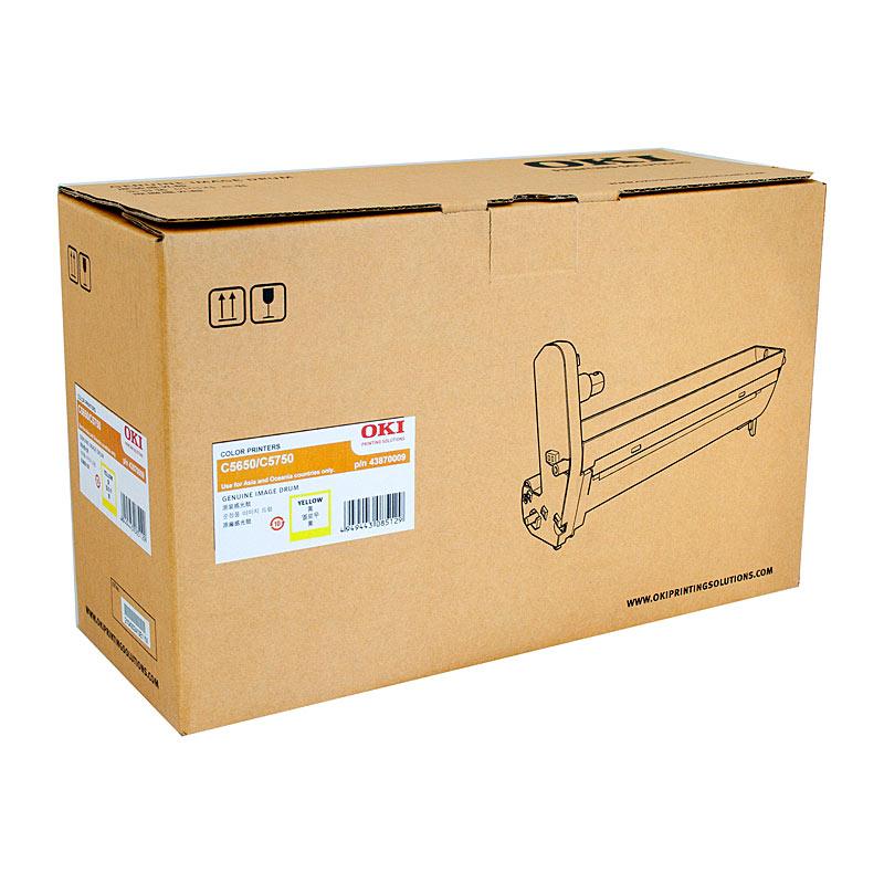 OKI C5650 Yellow Drum Unit, a genuine toner cartridge designed for high-quality printing.