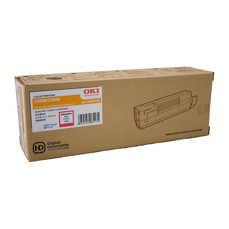 OKI C58/5950 Magenta Toner cartridge, vibrant color, high yield, compatible with OKI printers.