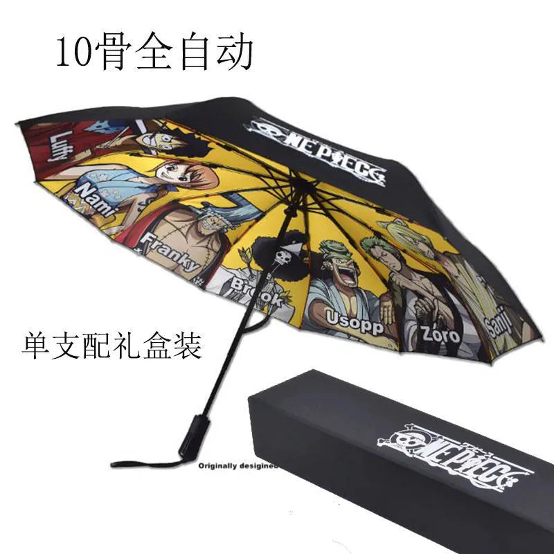 One Piece Umbrella featuring a vibrant sea fan design, fully automatic folding mechanism, perfect for sun and rain protection.