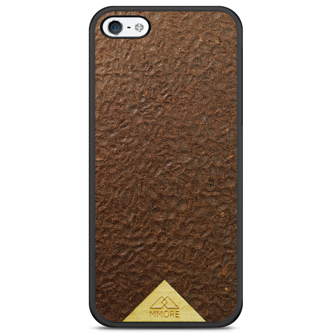 Organic Coffee Phone Case featuring a unique texture and aroma, held by a woman, showcasing its eco-friendly design.