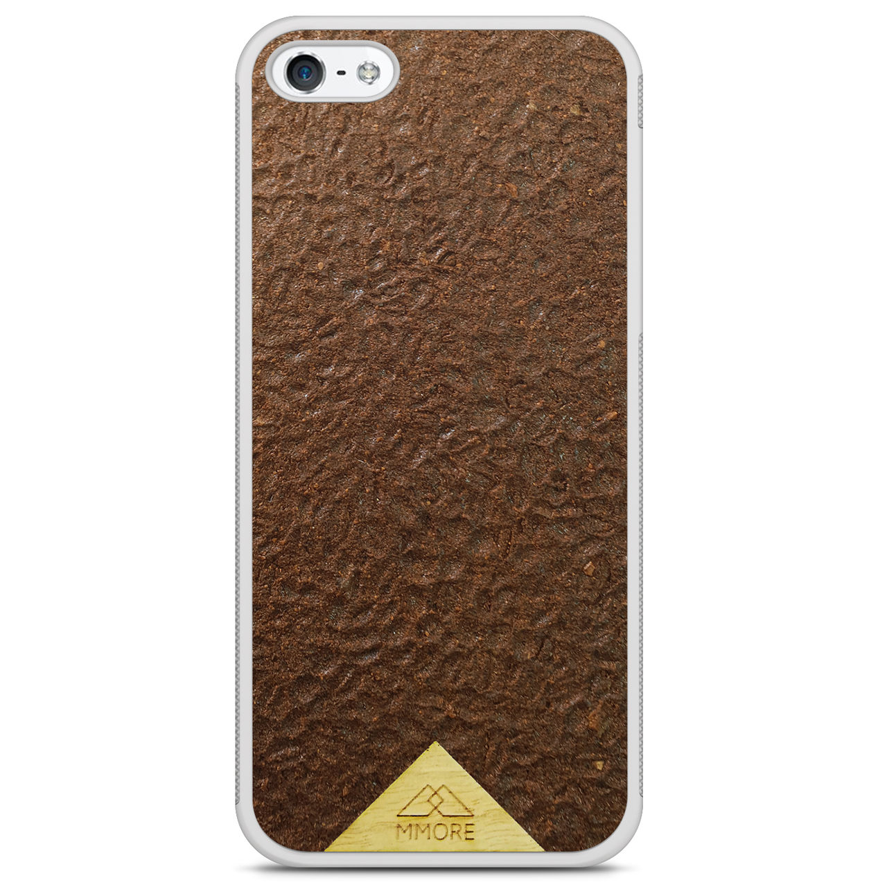 Organic Coffee Phone Case featuring a unique texture and aroma, held by a woman, showcasing its eco-friendly design.