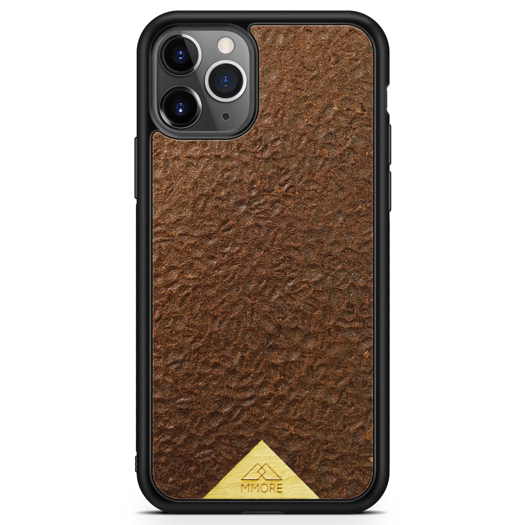 Organic Coffee Phone Case featuring a unique texture and aroma, held by a woman, showcasing its eco-friendly design.