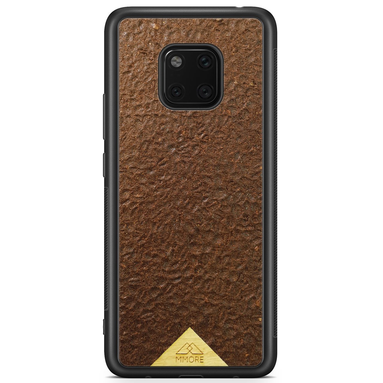 Organic Coffee Phone Case featuring a unique texture and aroma, held by a woman, showcasing its eco-friendly design.